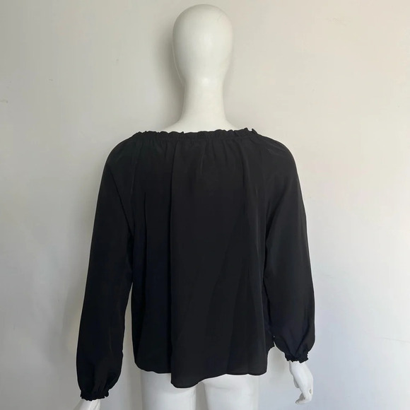 JOE FRESH Black  WOMENS V- Neck BLOUSE TOP TUNIC SIZE Small - Picture 3 of 7